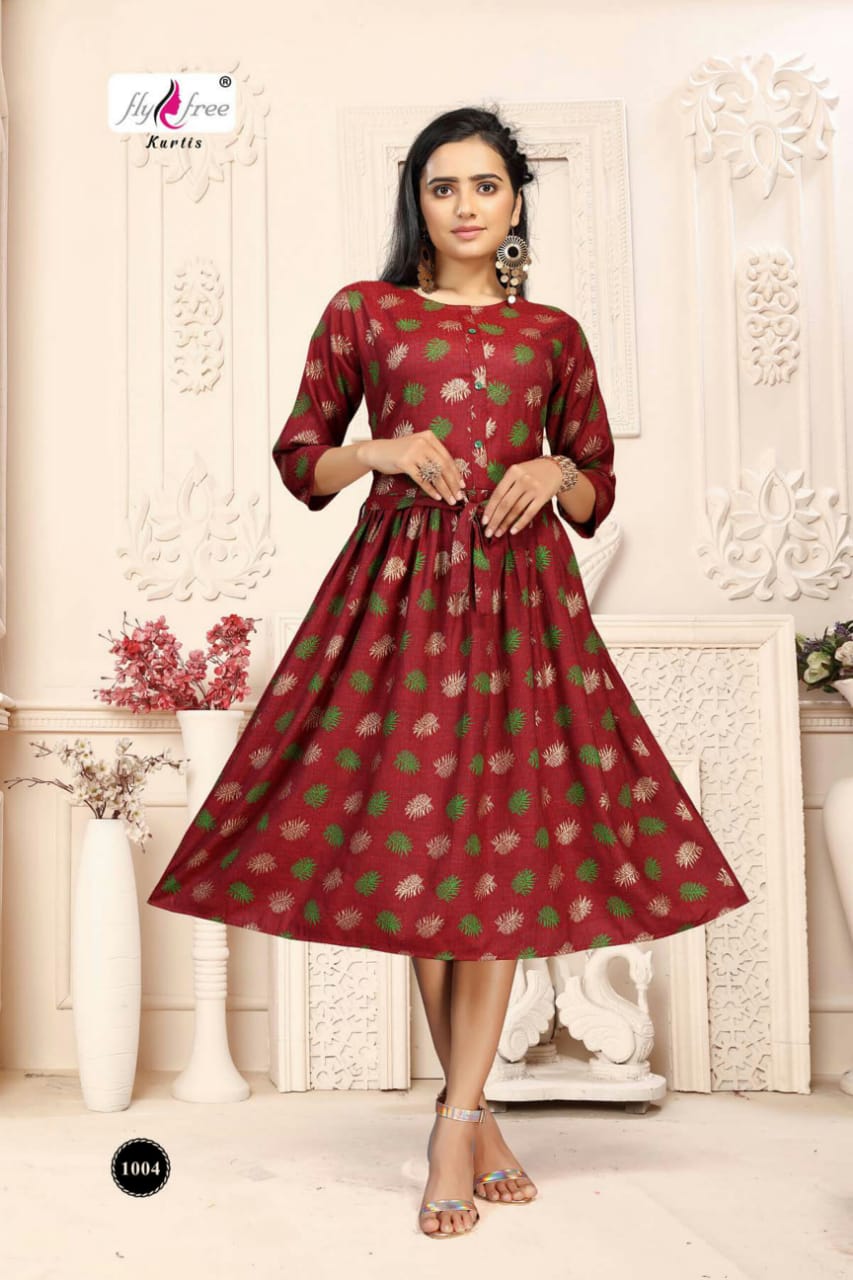 Fly Free Vink  Latest Fancy Designer Rayon Festive Kurti Catalog
